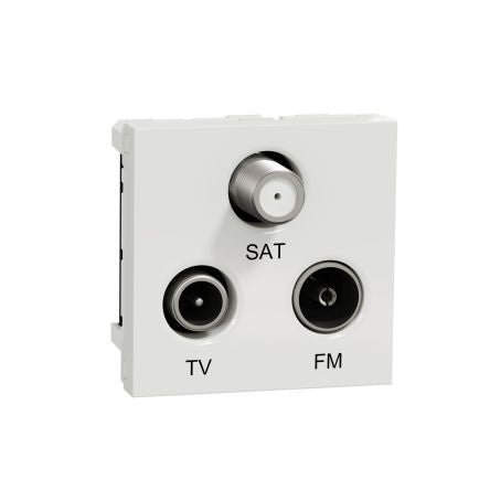 Schneider Electric, Unica IP20 White Vertical Socket