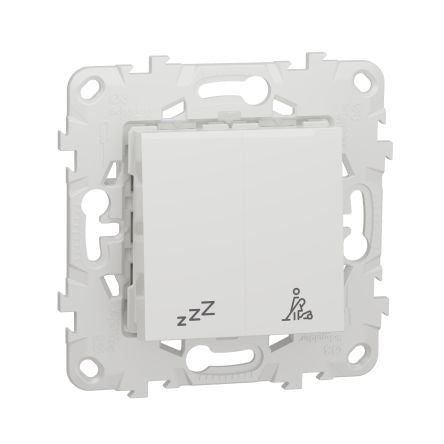 Schneider Electric White, 2 Way 1 Pole 1-way, 1 Pole 2-way, 2 Gang, Unica