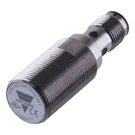 Carlo Gavazzi ICB18S30F08POM1 Threaded Barrel Inductive Proximity Sensor, M18 PNP ICB18 36V dc 8 mm 36 V dc 200mA