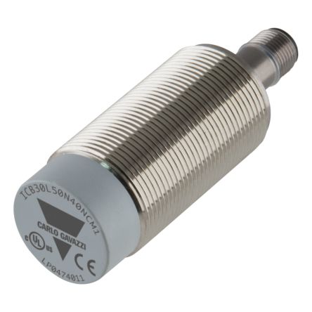 Carlo Gavazzi ICB30L50N40POM1 Threaded Barrel Inductive Proximity Sensor, M30 PNP ICB30 36V dc 40 mm 36 V dc 200mA