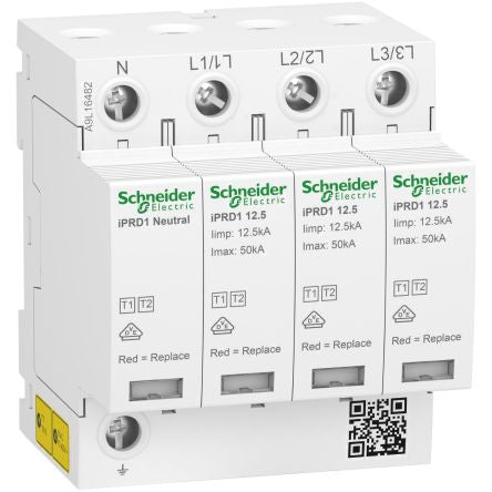 Schneider Electric 3 Phase Surge Arrester, 50 kA, 1.5 kV, DIN Rail