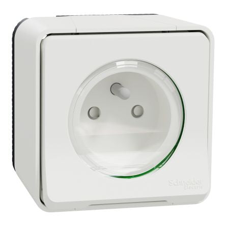 Schneider Electric Mureva Styl White 1 Gang Plug Socket, 16A Indoor & Outdoor, French 2P
