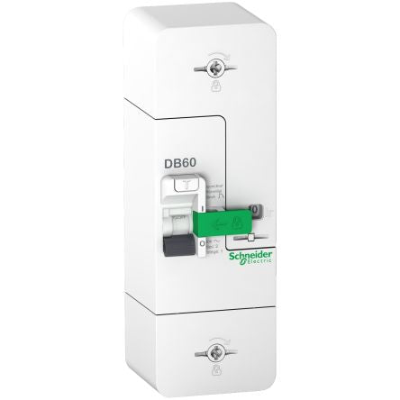 Schneider Electric Resi9 DB Series Residual Current Circuit Breaker, 60A, 1-Pole, 500 mA, Type A, 2.4 kA 250V ac