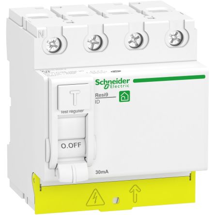 Schneider Electric Resi9 Series Residual Current Circuit Breaker, 63A, 4-Pole, 30 mA, Type A, 500 A 400V ac