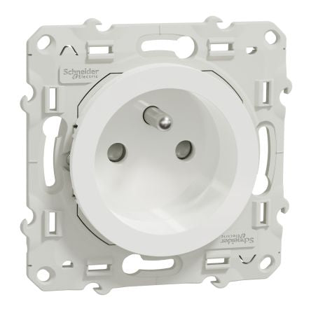 Schneider Electric Odace 2011 White 1 Gang Plug Socket, 16A Indoor, Type E