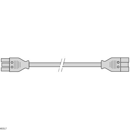 Bosch Rexroth IEC C5, Straight to IEC C5, Straight Power Cord, 1 m Black 384