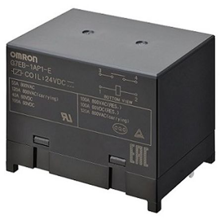 Omron PCB Power Relay, 12V dc Coil, 100A Switching Current, 1 NO
