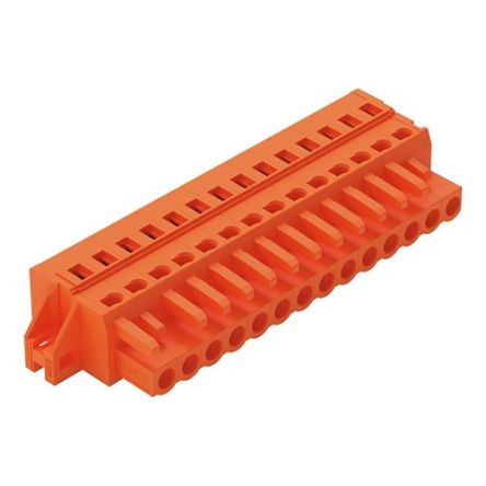 WAGO 231 Series Snap-in Pluggable Connector Female Cage Clamp, 14-Pole, 16A, 14-Way