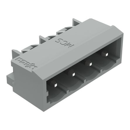 WAGO 231 Series Angled PCB PCB Header, 4 Contact(s), 5 mm Pitch, 1 Row, Shrouded