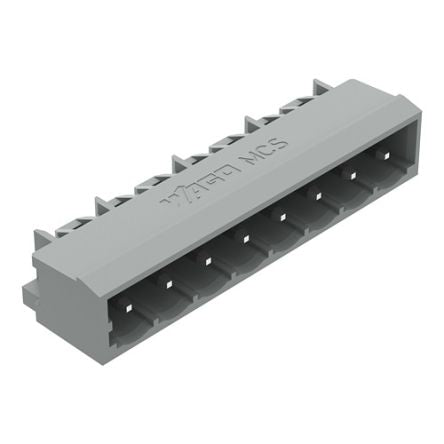 WAGO 231 Series Angled PCB PCB Header, 8 Contact(s), 5 mm Pitch, 1 Row, Shrouded