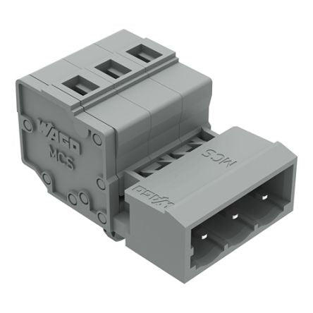 WAGO 231 Series Snap-in Pluggable Connector Male Cage Clamp, 3-Pole, 12A, 3-Way
