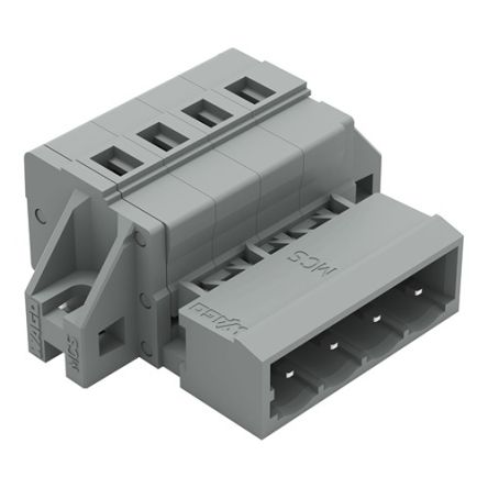 WAGO 231 Series Snap-in Pluggable Connector Male Cage Clamp, 4-Pole, 12A, 4-Way