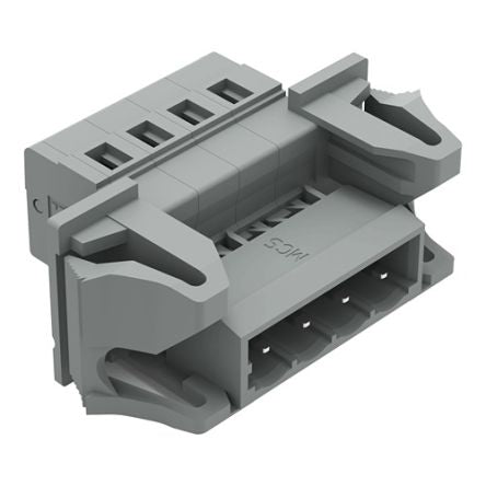 WAGO 231 Series Snap-in Pluggable Connector Male Cage Clamp, 4-Pole, 12A, 4-Way