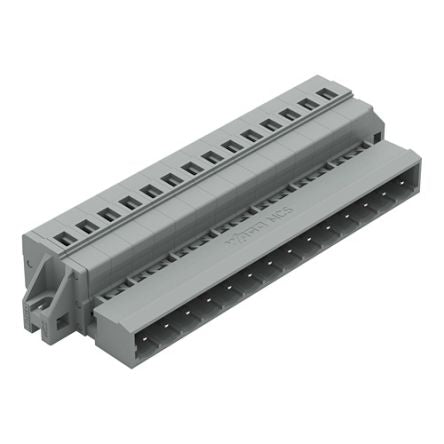 WAGO 231 Series Feed Through Pluggable Connector Male Cage Clamp, 14-Pole, 12A, 14-Way