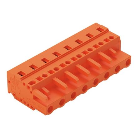 WAGO 231 Series Free Hanging Pluggable Connector Female Cage Clamp, 8-Pole, 16A, 8-Way