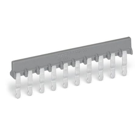 WAGO, 231 Jumper Angled Male/Female Grey Jumper 5 Way 1 Row 5 mm Pitch