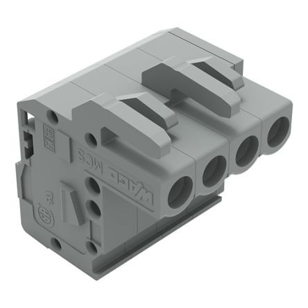 WAGO 232 Series Free Hanging Pluggable Connector Female Cage Clamp, 4-Pole, 14A, 4-Way