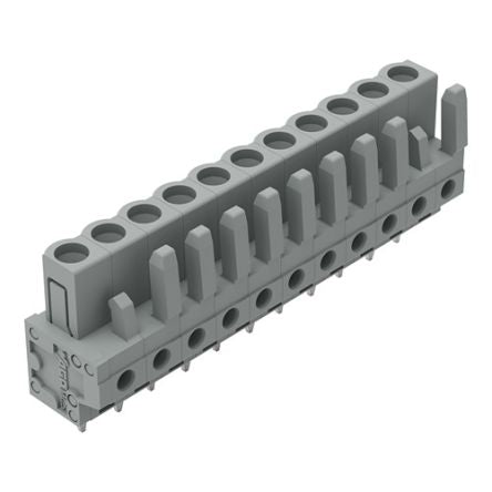 WAGO 232 Series Straight PCB PCB Header, 11-Contact, 1 Row, 5 mm Pitch Solder