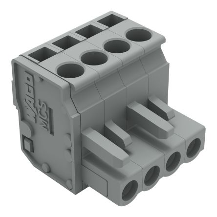 WAGO 232 Series Snap-in Connector Female Cage Clamp, 4-Pole, 14A, 4-Way