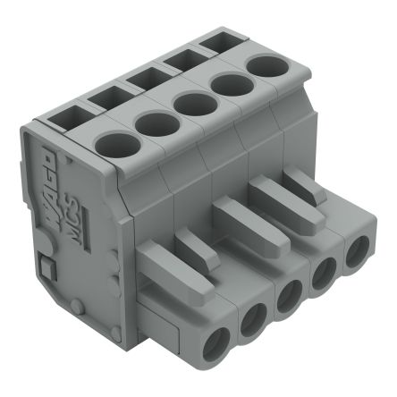 WAGO 232 Series Snap-in Pluggable Connector Female Cage Clamp, 5-Pole, 14A, 5-Way