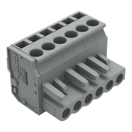 WAGO 232 Series Snap-in Connector Female Cage Clamp, 6-Pole, 14A, 6-Way