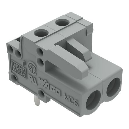WAGO 232 Series Angled PCB PCB Header, 2-Contact, 1 Row, 5 mm Pitch Solder
