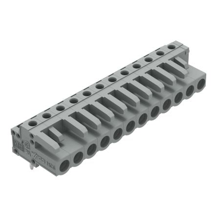 WAGO 232 Series Angled PCB PCB Header, 12-Contact, 1 Row, 5 mm Pitch Solder Pin