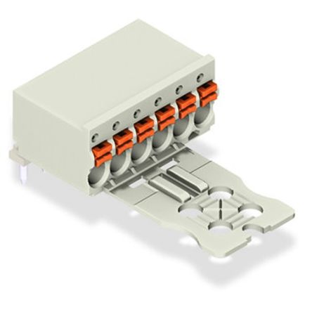 WAGO 2091 Series Angled Push-in PCB Connector, 8-Contact, 1 Row, 3.5 mm Pitch Solder