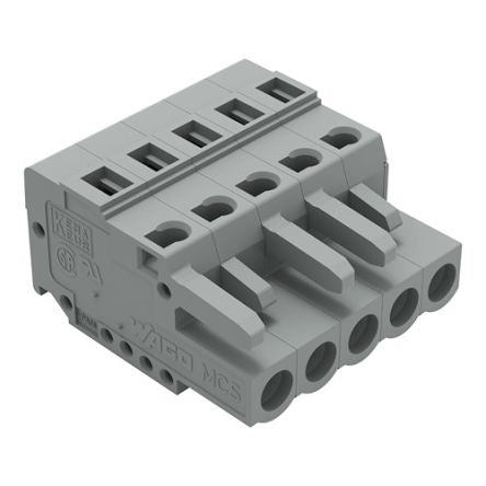 WAGO 231 Series Pluggable Connector Female Cage Clamp, 5-Pole, 16A, 5-Way