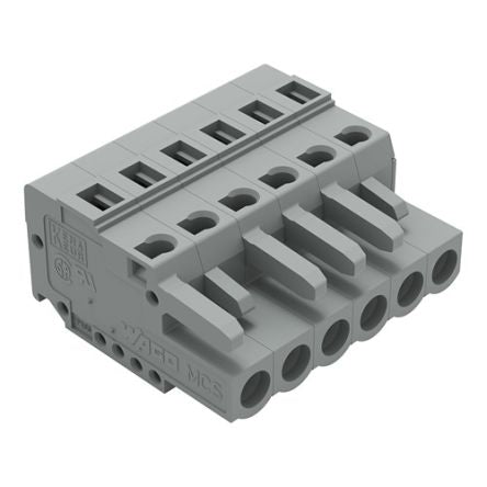 WAGO 231 Series Snap-in Connector Female Cage Clamp, 6-Pole, 16A, 6-Way