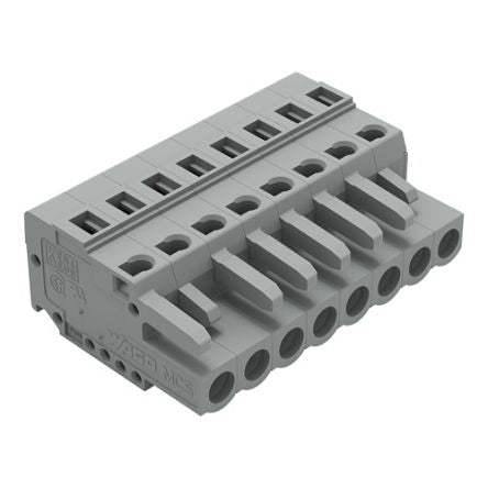 WAGO 231 Series Pluggable Connector Female Cage Clamp, 8-Pole, 16A, 8-Way