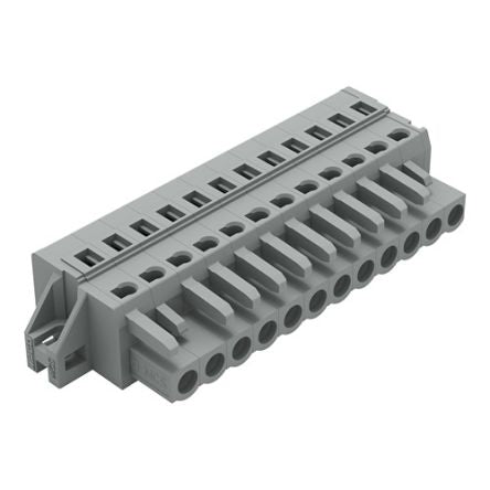WAGO 231 Series Snap-in Pluggable Connector Female Cage Clamp, 12-Pole, 16A, 12-Way