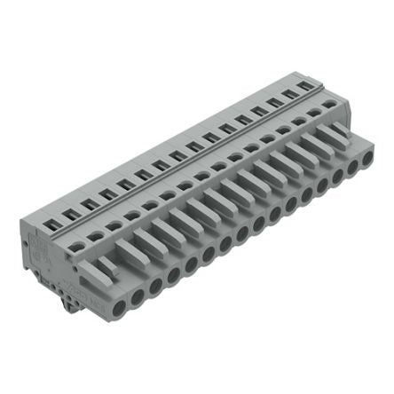 WAGO 231 Series Snap-in Pluggable Connector Female Cage Clamp, 16-Pole, 16A, 16-Way