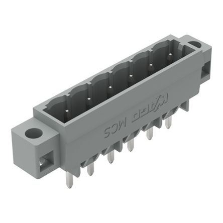 WAGO 231 Series Straight PCB PCB Header, 6 Contact(s), 5 mm Pitch, 1 Row, Shrouded