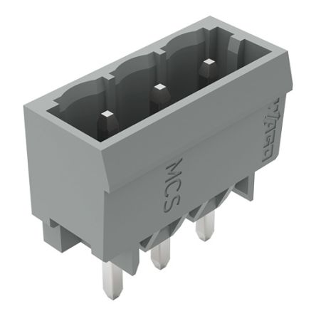 WAGO 231 Series Straight Horizontal and Vertical Mount Header, 3 Contact(s), 1.2 mm Pitch, 1 Row, Unshrouded