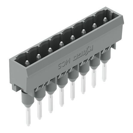 WAGO 231 Series Straight Rail Header, 8 Contact(s), 1.2 mm Pitch, 1 Row, Unshrouded