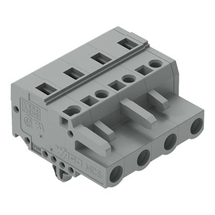WAGO 231 Series Snap-in Pluggable Connector Female Cage Clamp, 4-Pole, 16A, 4-Way