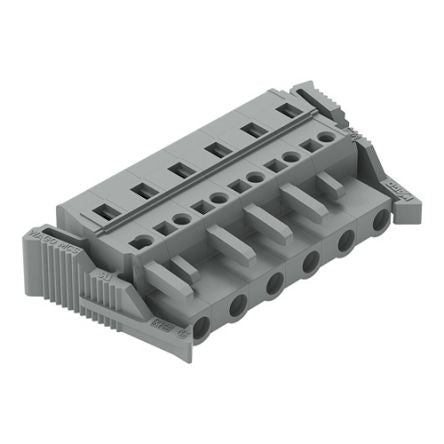 WAGO 231 Series Snap-in Pluggable Connector Female Cage Clamp, 6-Pole, 16A, 6-Way