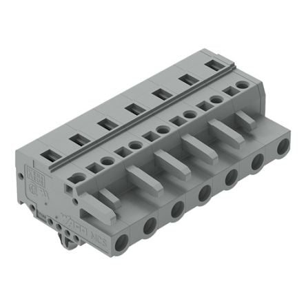 WAGO 231 Series Snap-in Pluggable Connector Female Cage Clamp, 7-Pole, 16A, 7-Way