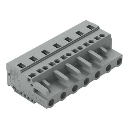WAGO 231 Series Snap-in Pluggable Connector Female Cage Clamp, 7-Pole, 16A, 7-Way