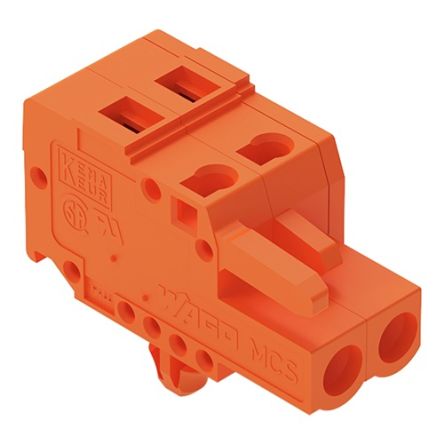 WAGO 231 Series Snap-in Pluggable Connector Female Cage Clamp, 2-Pole, 16A, 2-Way