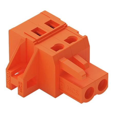 WAGO 231 Series Panel Mount Pluggable Connector Female Cage Clamp, 2-Pole, 16A, 2-Way