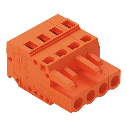 WAGO 231 Series Snap-in Connector Female Cage Clamp, 4-Pole, 16A, 4-Way