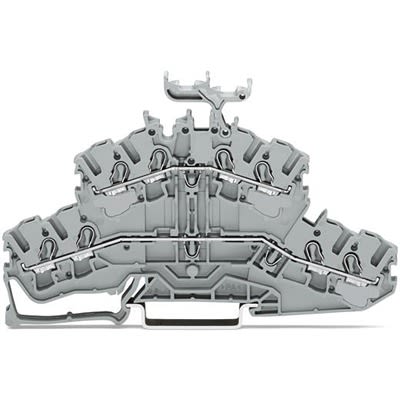 WAGO 2002-2431 TOPJOB S Series DIN Rail Terminal Block Grey, 2.5mm², 2-Level, Cage Clamp, ATEX, EAC Ex, IECEx