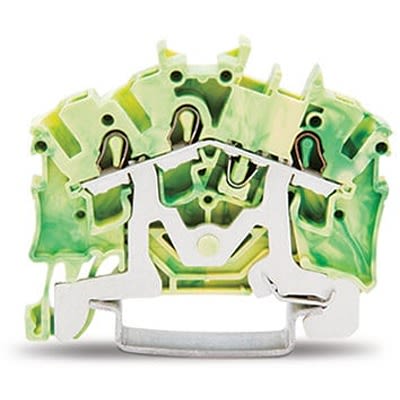 WAGO TOPJOB S Series DIN Rail Terminal Block Green, Yellow, 2.5mm², 1-Level, Cage Clamp, ATEX, EAC Ex, IECEx