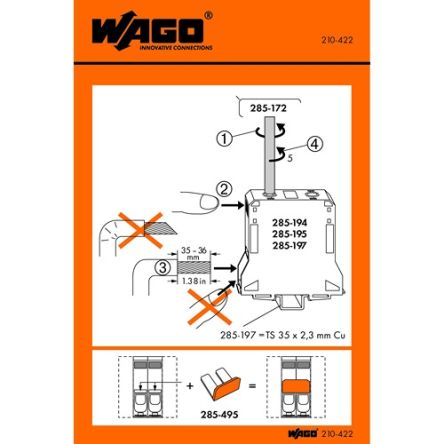 WAGO Pre-Printed Label. Quantity: 100 Per Pack