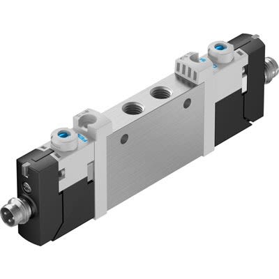 Festo Pneumatic Solenoid Valve - Open, Closed, 2 x 3/2-Way, Monostable Electric G VUVG-L10-T32H-AT-M7-1R8L Series 24V