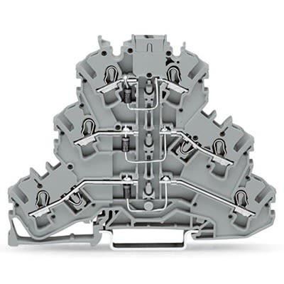 WAGO TOPJOB S Series Multi Level Terminal Block Grey, 2.5mm², 3-Level, Push-in