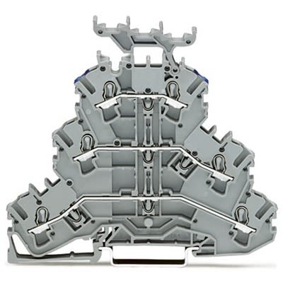 WAGO TOPJOB S Series Multi Level Terminal Block Grey, 2.5mm², 3-Level, Push-in, IECEx/ATEX/CSA