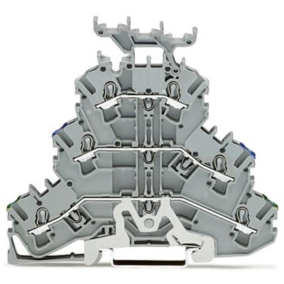 WAGO 2002-3247 TOPJOB S Series Multi Level Terminal Block Grey, 2.5mm², 3-Level, Push-in, IECEx/ATEX/CSA